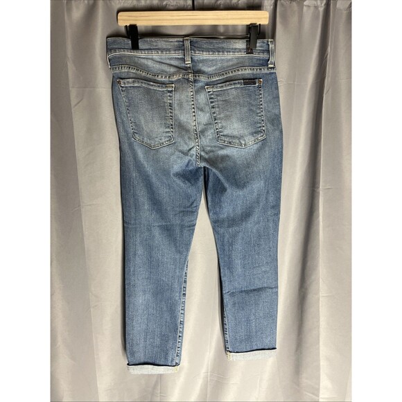 Seven 7 For All Mankind Skinny Crop & Roll Blue Denim Jeans Women's Size 31 - Picture 4 of 6